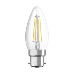 Osram Classic LED B22d Kerze Fadenlampe Klar 4W 470lm - 827 Extra Warmweiß | Ersatz für 40W
