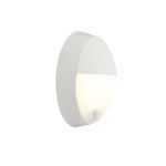 Ansell LED Bulkhead Helder Circular Eyelid White 12.5W 1058lm - 830-840-865 CCT | 215mm - IP54 - Motion and Light Sensor